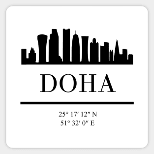 DOHA QATAR BLACK SILHOUETTE SKYLINE ART Sticker